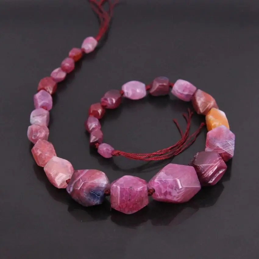 15." /strand Дракон вены Агаты Drusy Граненый Самородок кулон Бусины, натуральный onxy вырезать самородок окончил Ожерелья для мужчин Jewelry Талисманы