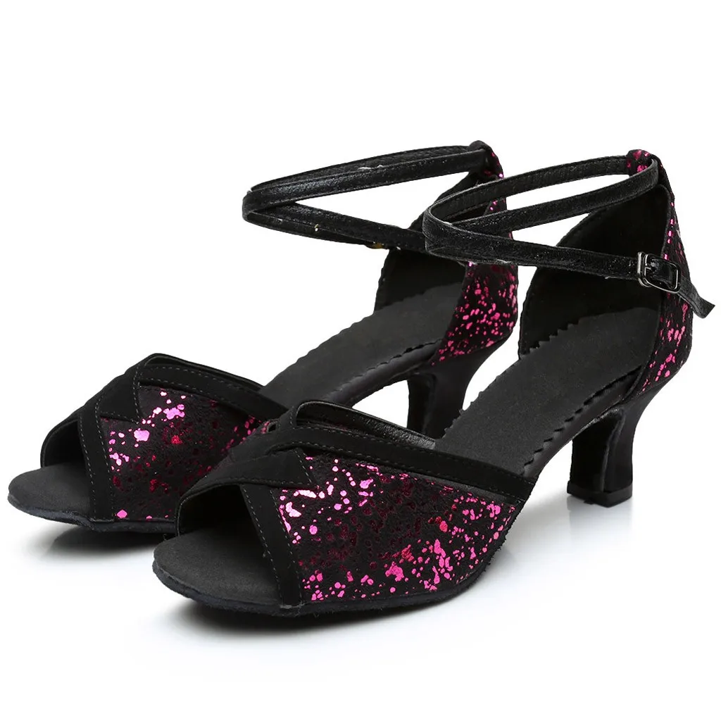 Latin Dance Shoes For Women Girls Tango Ballroom High Heels soft Dancing 5/7cm Sandals#4 | Спорт и развлечения