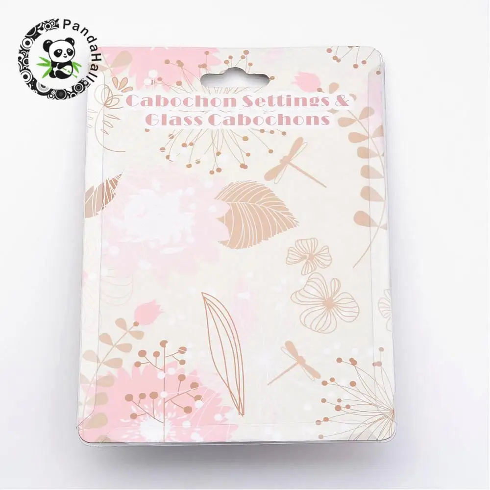 

30mm Pendant Makings Sets with Metal Pendant Cabochon Settings Transparent Glass cabochons Flat Round for Photo Pendant Making