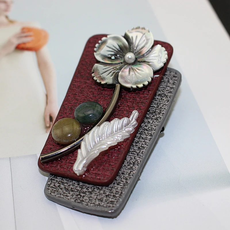 Женская Винтажная брошь ручной работы элегантная перламутровая в форме цветка