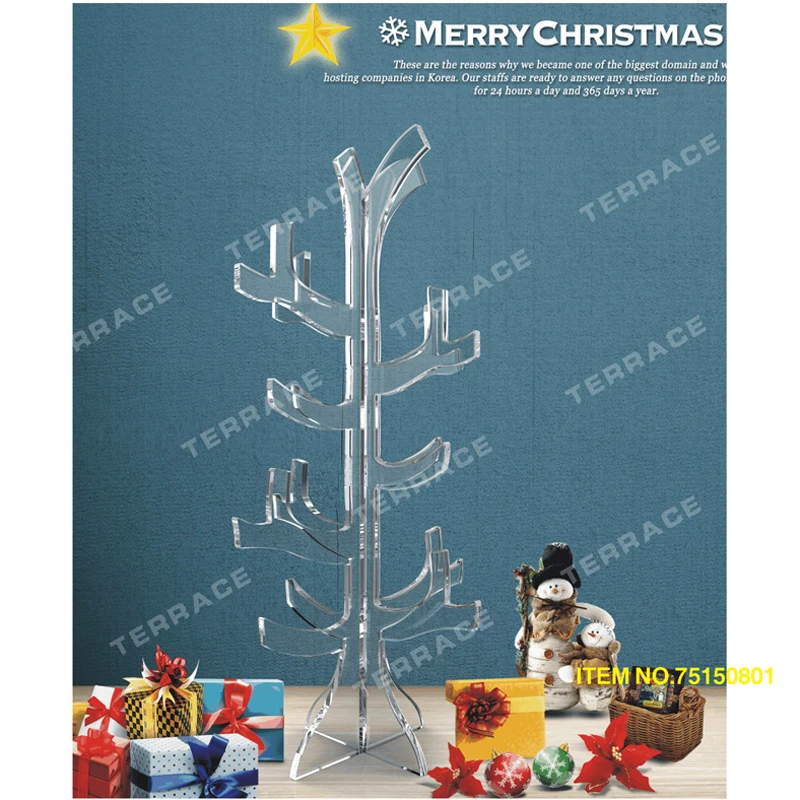 

High Transparency Acrylic X-Mas decoration tree,Lucite Christmas Trees for gift hanging, hallstand