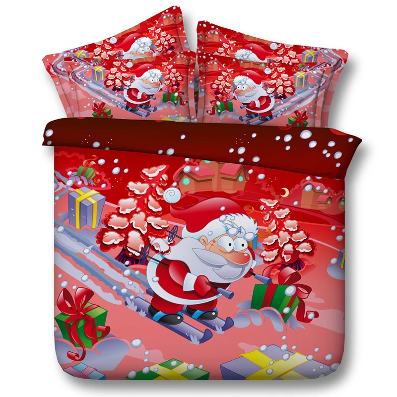 Merry Рождество Постельное белье красный Набор пододеяльников для пуховых одеял