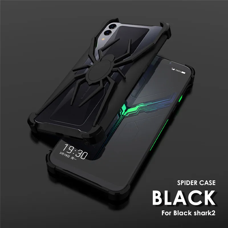 Black R-just Spide чехол для Black Shark 2 металлическая защита от падения противоударный поглощающий тонкий бампер для black shark 2 - Цвет: Black