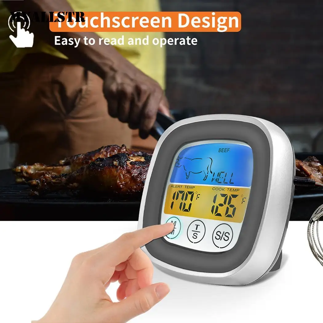 Цифровой термометр для мяса с Длинный зонд чтения 2 батареи AAA (не входит в