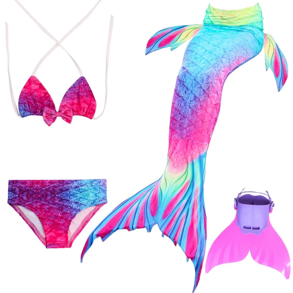 Детский костюм Русалочки с моноластом 4 шт./компл. Рождественский для плавания