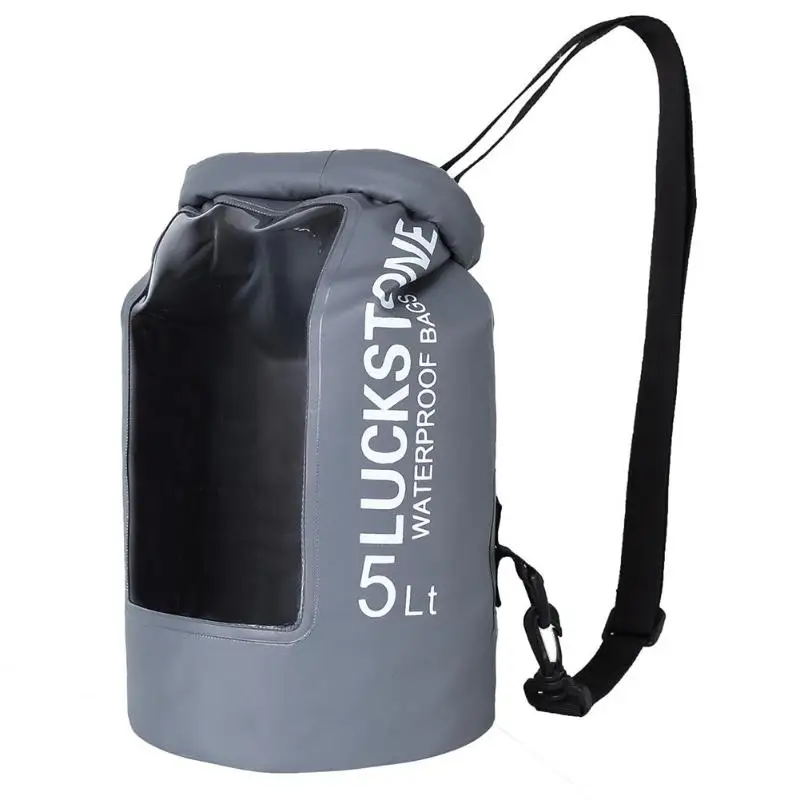 Красочные 5L/10L/20L водные виды спорта ПВХ Дрифт рюкзак прозрачное окно легкий Дайвинг плавающий сухой мешок Открытый водонепроницаемый