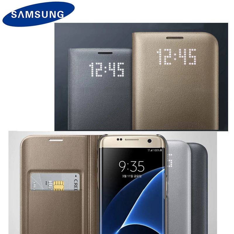 Оригинальный Samsung S7 LED Чехол Smart View Флип для Galaxy G930 крышка кожа матовая основа|case for