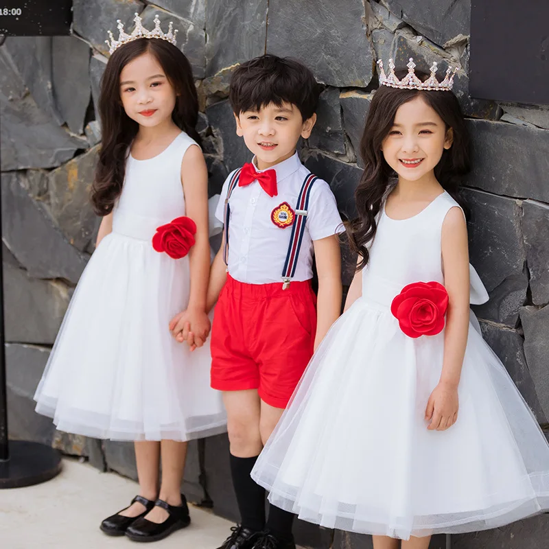 

KAIZE 90-180cm New Summer Clothing Children's Campus Day Kindergarten Performance Suit School Uniform Boy& Girl Clothes Set
