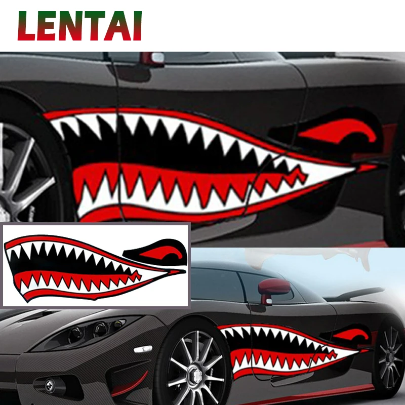 1 пара автомобильных наклеек лентай кузов автомобиля Акула рот Стайлинг для Renault