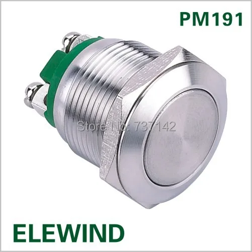 

ELEWIND 19mm momentary stainless steel push button switch (PM191F-10/S)