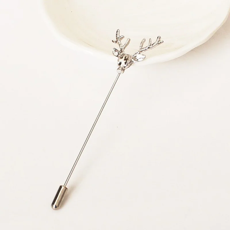Mossovy Корейская Винтажная брошь Олень мужская одежда аксессуары Подвески булавки