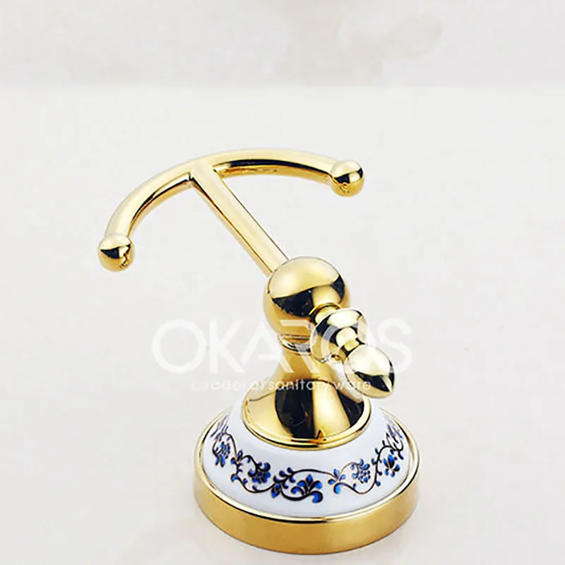 Крючок для халата OKAROS крючок одежды хромированный Золотой полотенец из