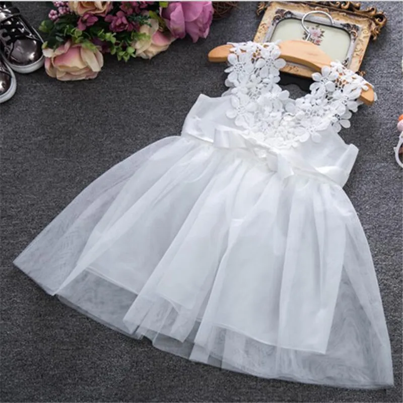 Новинка 2017 года детские летние платья для девочек О-образный воротник без