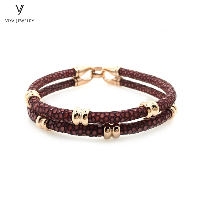 Высококачественный мужской браслет из красной кожи с подарочной коробкой