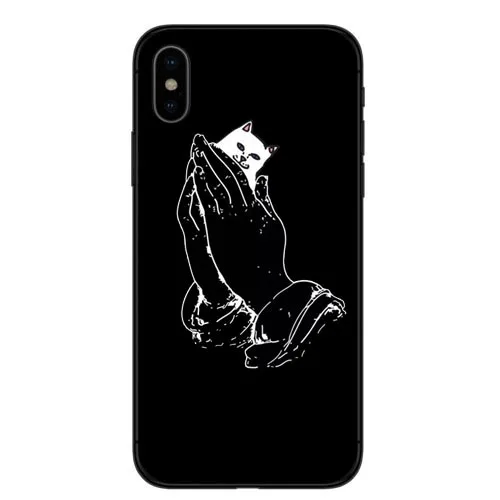 Милый мультяшный средний палец кошка из мягкого силикона чехол для iphone 5 6 7 S SE 8 X XS