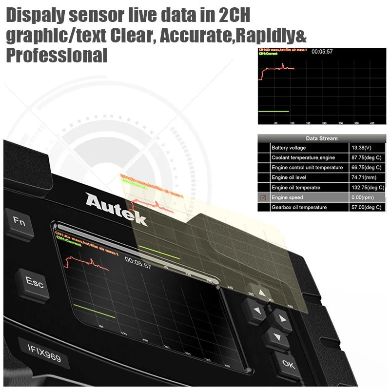 Autek IFIX 969 OBD2 сканер полный Системы автомобиля диагностический инструмент сброс