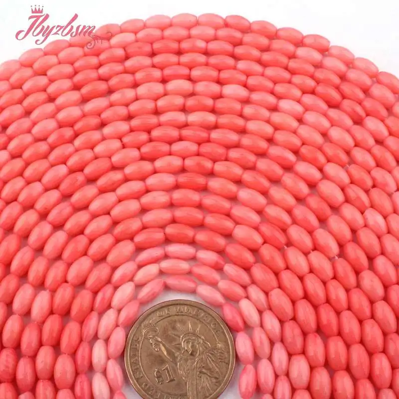 5x8 3x6mm Smooth Oval Pink Coral Beads Natural Stone Loose For DIY Women Necklace Bracelets Earring Jewelry Making 15&quot | Украшения и