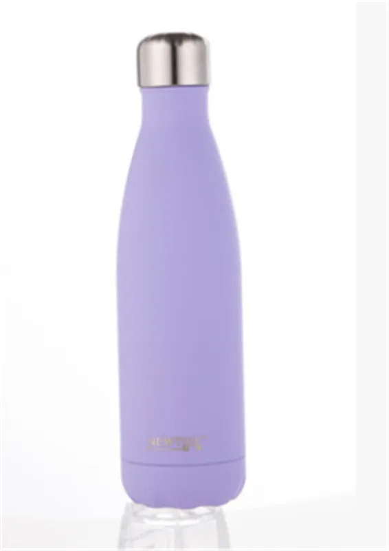 Purple Европейский стиль, портативная бутылка для воды с вакуумной изоляцией из нержавеющей стали, Герметичный Термос с двумя стенками, горячая/холодная, 500 мл, для путешествий на открытом воздухе - Цвет: Purple