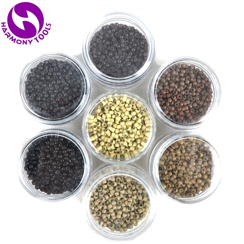 Нано бисер для наращивания волос 21 бутыль 7 цветов 1000 мм x 2 9 1 6 мм|beads for hair|silicone lined