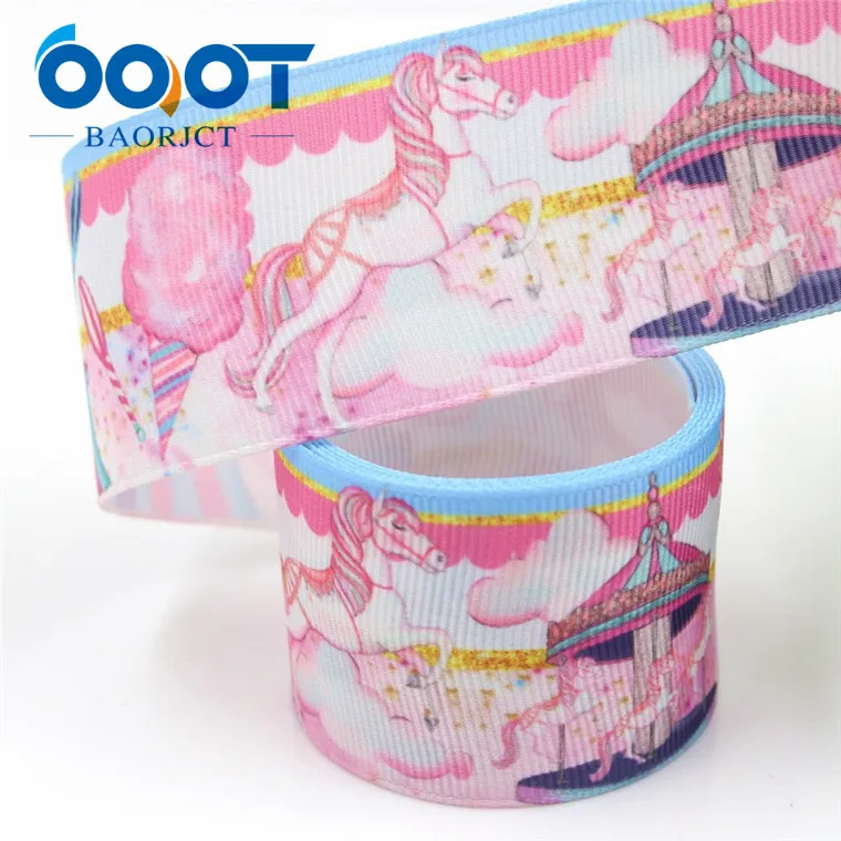 OOOT BAORJCT I-19426-1099, 1-1/", 10 ярдов мультфильм тепловой передачи печатных корсажные ленты, лук крышка DIY аксессуары украшения - Цвет: I-19426-1105