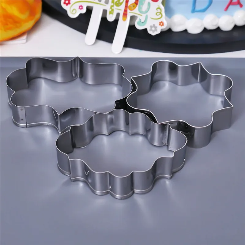 Горячая 3 шт. набор печенья DIY Кондитерские помадки формы из нержавеющей стали изделия из сахара, форма для торта украшения рамы резаки