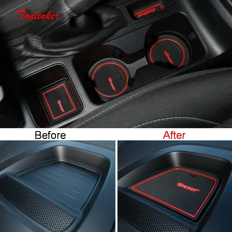 

Tonlinker Cover sticker for Ford Ford Ecosport 2017-18 Car Styling 22 Pcs Silica Gel Door Groove Mat anti dirty Cover Stickers