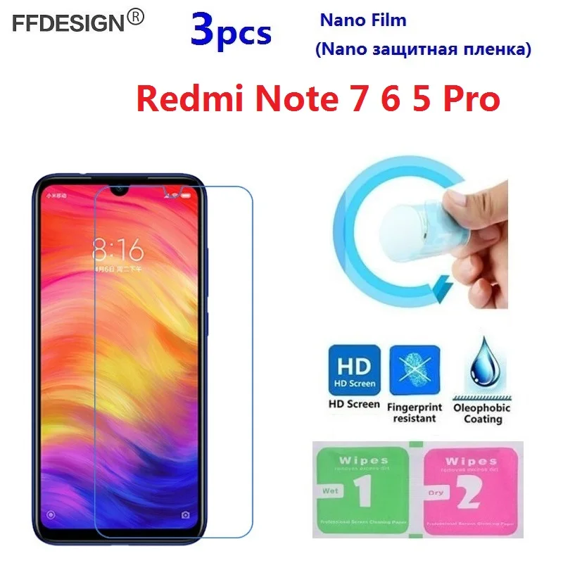 Нано защитная пленка для Xiaomi Redmi Note 7 6 5 Pro(не стекло) Защитная пленка для экрана для Redmi Note 7 5 6 Pro защитная пленка