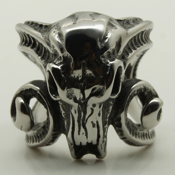 Мужской/для мальчиков крутой большой Козлиный баран длинный Рог Череп Рокки