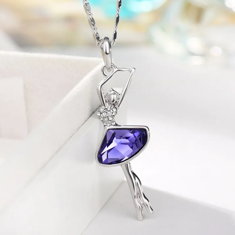 Neoglory Austrian Crystal Pendant Necklaces Women Chain Teen Dancing Girls Birthday Birthstone Gifts Jewelry B1|necklace mens|necklace radionecklace