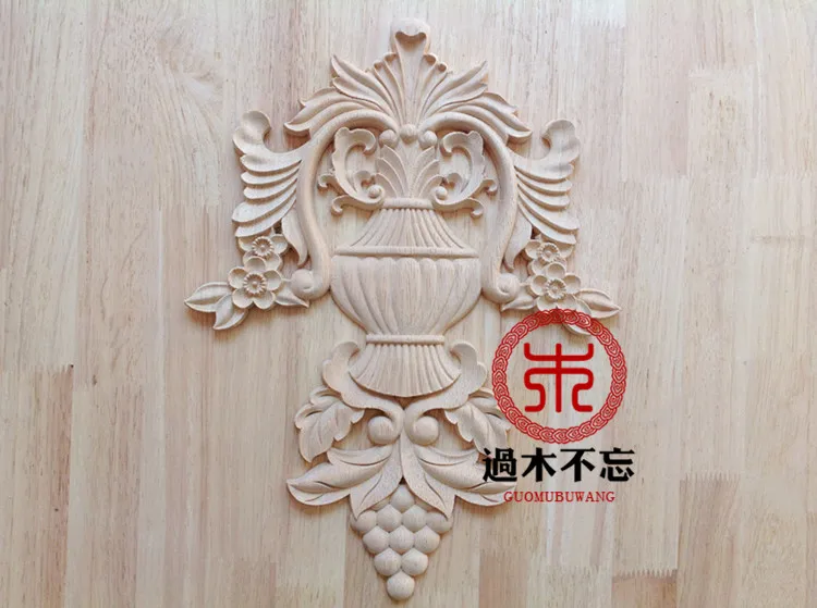 

Don't forget Dongyang wood carving wooden door wall decals European grape flower flower bed wardrobe Window Decal Center