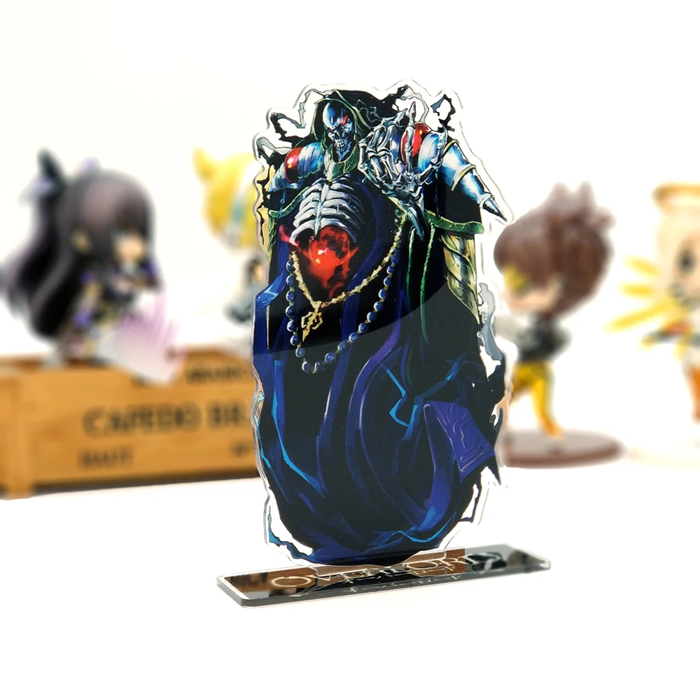 Overlord слитка Ainz Ooal Платье Фигурка на акриловой подставке Модель Двойной боковая