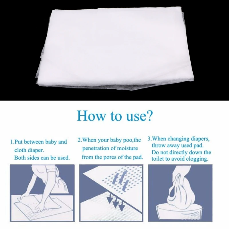 100 шт детский одноразовый подгузник нетканый тканевый вкладыш в мягкие коврики