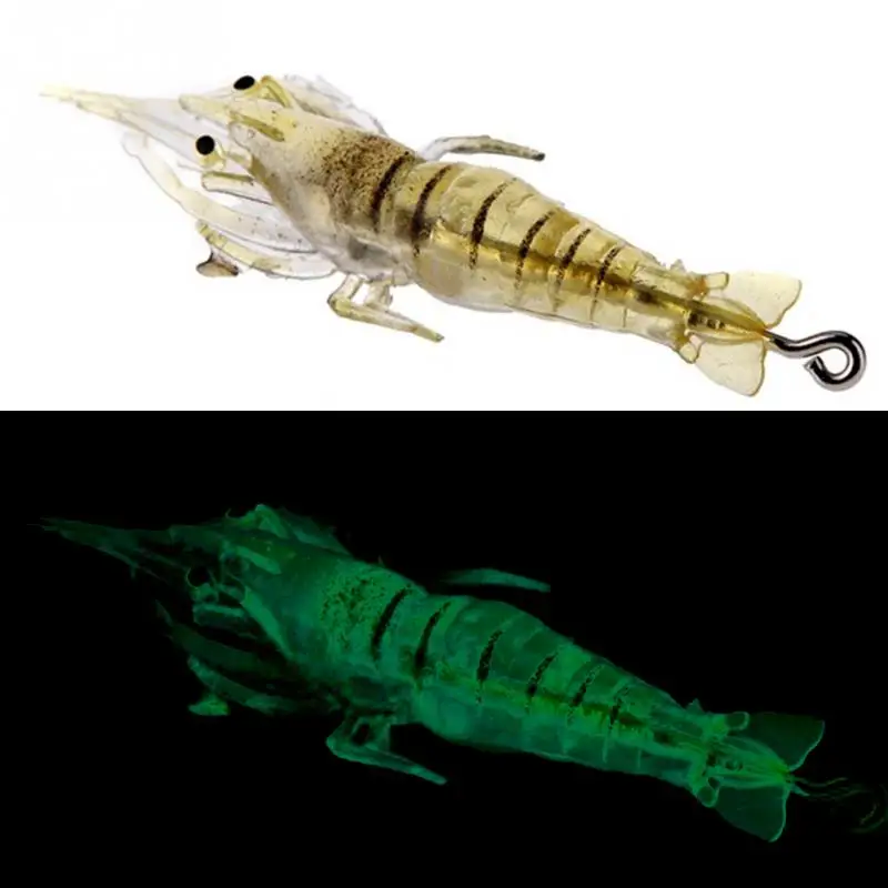 5 шт. Светящиеся креветки Рыболовная Приманка Мягкая приманка с одним крюком