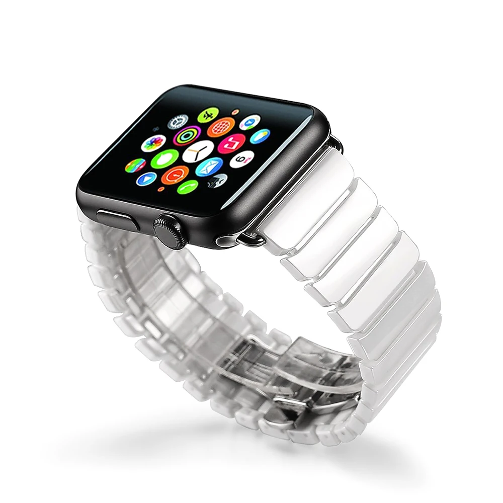 Роскошный керамический ремешок для Apple Watch 42 мм 38 мм 40 мм 44 мм керамический бабочка гладкий браслет ремень для iWatch 4 3 2 1 серия