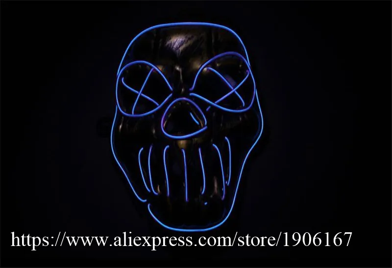 10 видов конструкций можете выбрать цветной провод светящиеся Вечерние Маски светодиодные мигающие маскарадные маски для Хэллоуина