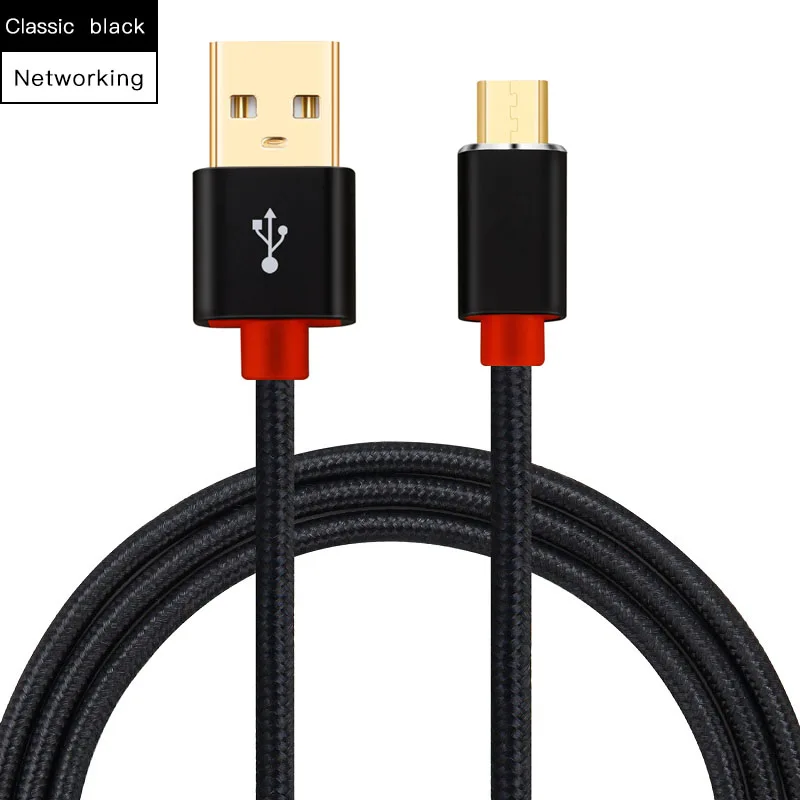 black Shuliancable Micro USB кабель 2.4A нейлон Быстрая зарядка USB кабель для передачи данных для samsung huawei Xiaomi Redmi LG Microusb кабель зарядного устройства - Цвет: black