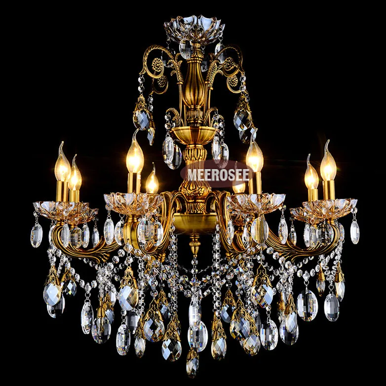 Бронзовая Античная хрустальная люстра Lingting Роскошная латунная лампа Lustre Suspension