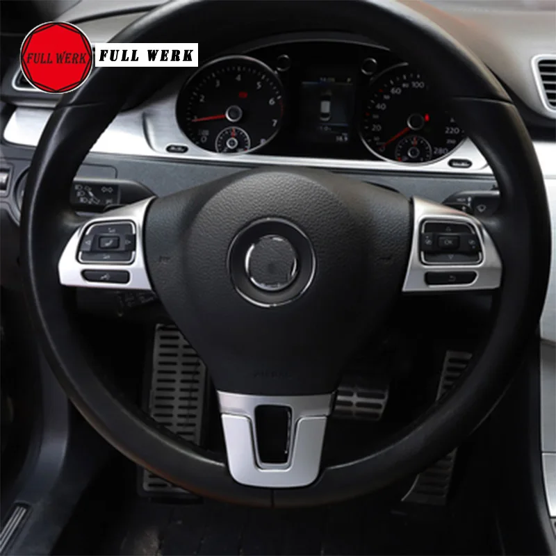 

ABS Car Styling Steering Wheel Trim Cover Decoration Sticker Frame for VW CC Steering Button Panel Decor Interior Accessories
