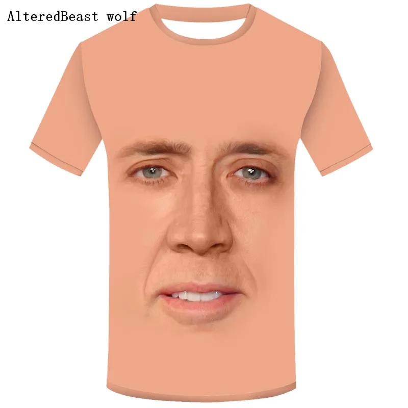 Nicholas Cage, забавная Мужская футболка с 3d принтом, новая летняя Мужская модная футболка, Повседневная Свободная футболка с коротким рукавом и круглым вырезом
