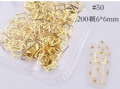 color50 Заклепки, Лунный крест, украшения для ногтей, декор в виде сердца, УФ-полимерные украшения, наполнители для ювелирных изделий, Стразы для ногтей, Подвески 200-500 шт - Цвет: color50