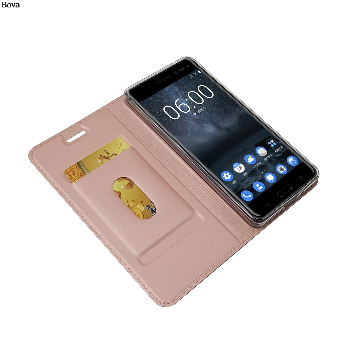 Матовый чехол-кошелек, флип-чехол для Nokia 6 5 3, магнитный адсорбционный чехол для телефона, деловой стиль