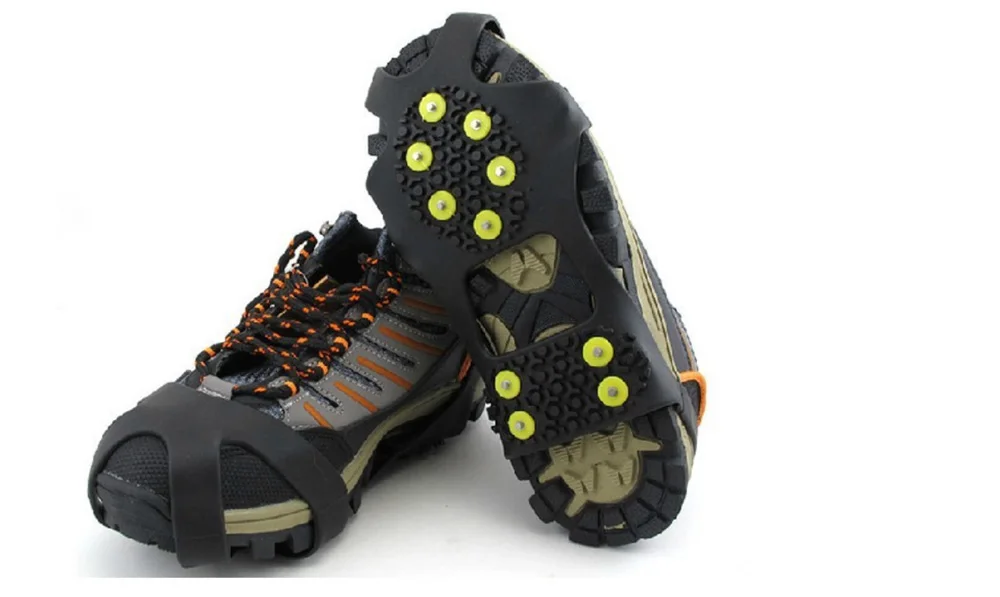 ZK30 Drop Ship 10 Stud Universal Ice Grips Snow Shoe Spikes Cleats Crampons Winter Climbing Safety Tool Anti Slip Shoes Cover