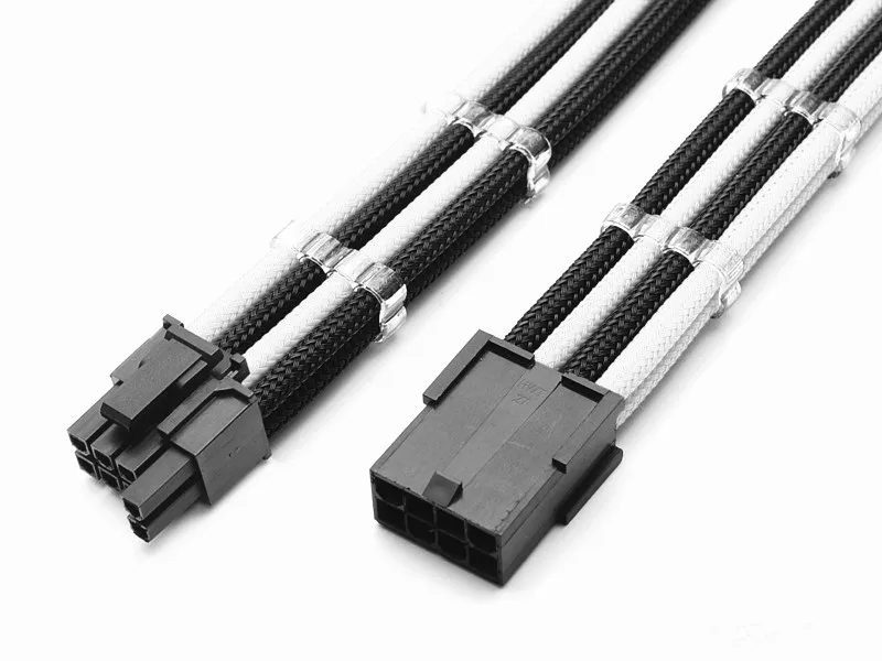 12 &quotчерный и белый PCI-E GPU 8 Pin до 6 + 2 удлинитель питания шт. черный гребень кабеля |