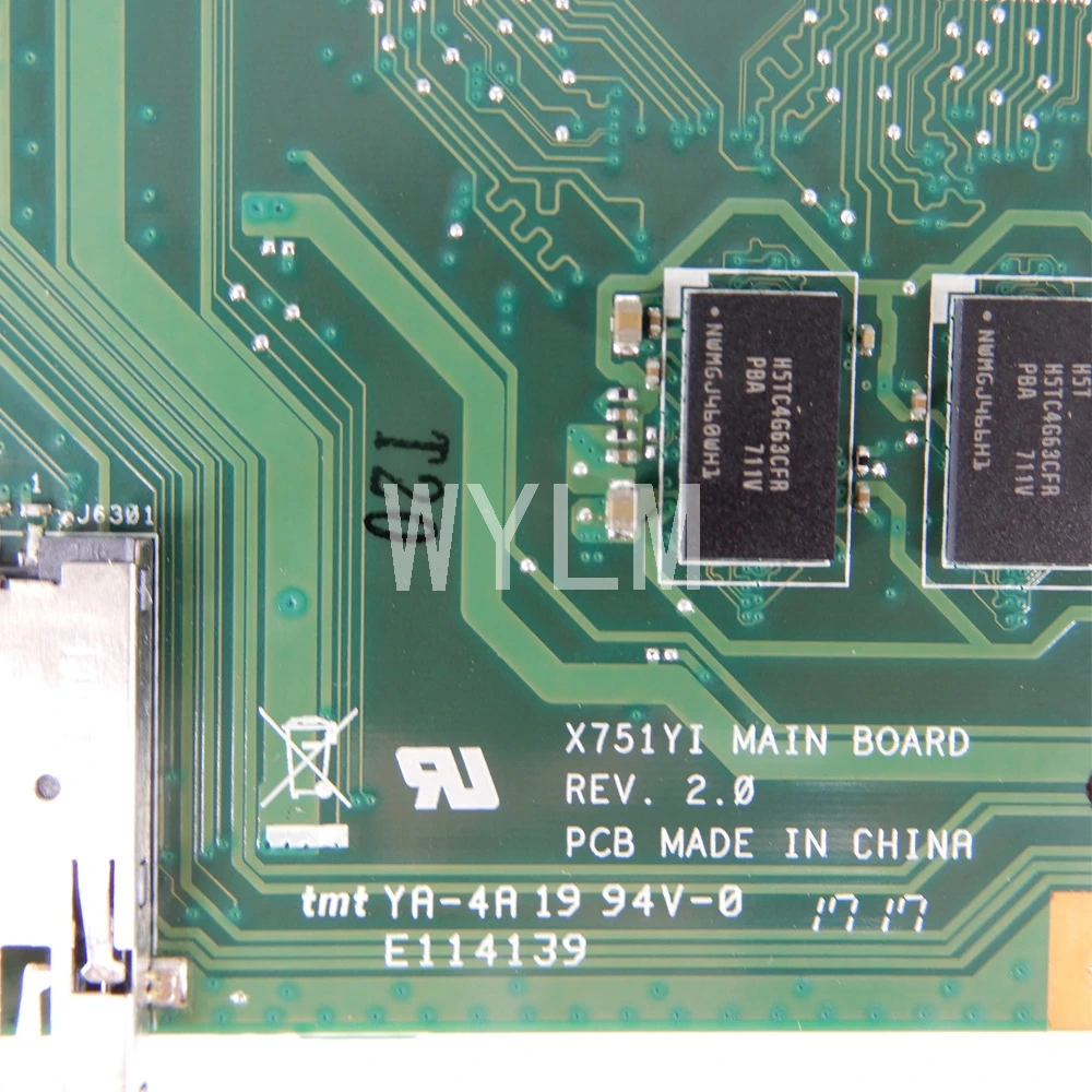 X751YI MAIN_BD._E1-7010CPU 4 Гб Оперативная память 90NB09U0-R00030 материнская плата REV2.0 для ASUS X751Y X751YI X751 K751Y Материнская плата ноутбука испытания