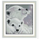 Два маленьких белых медведя 11CT 14CT, Набор для вышивки на холсте, китайский комплект для вышивки крестиком