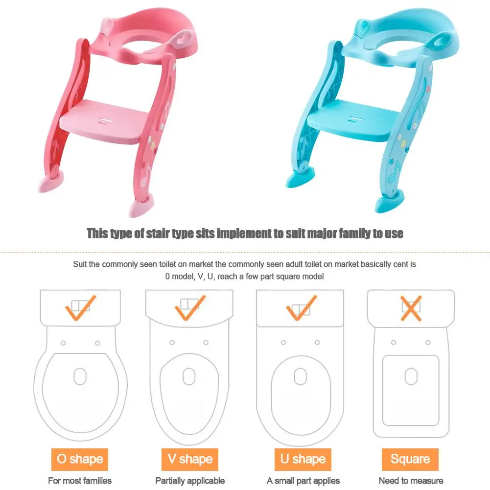 Детское сиденье для обучения горшку регулируемое лестничное унитаза с табуретом