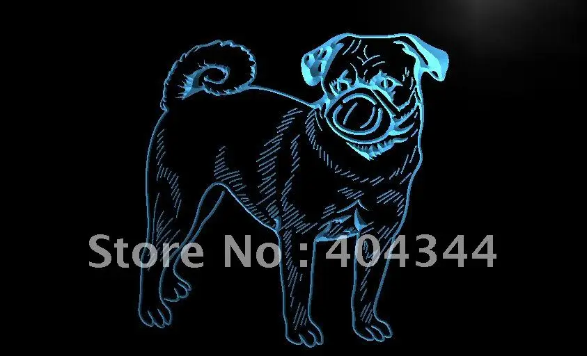 

LK248- Pug для собак Мопсов Pet приманка, светодиодный неоновый Световой знак