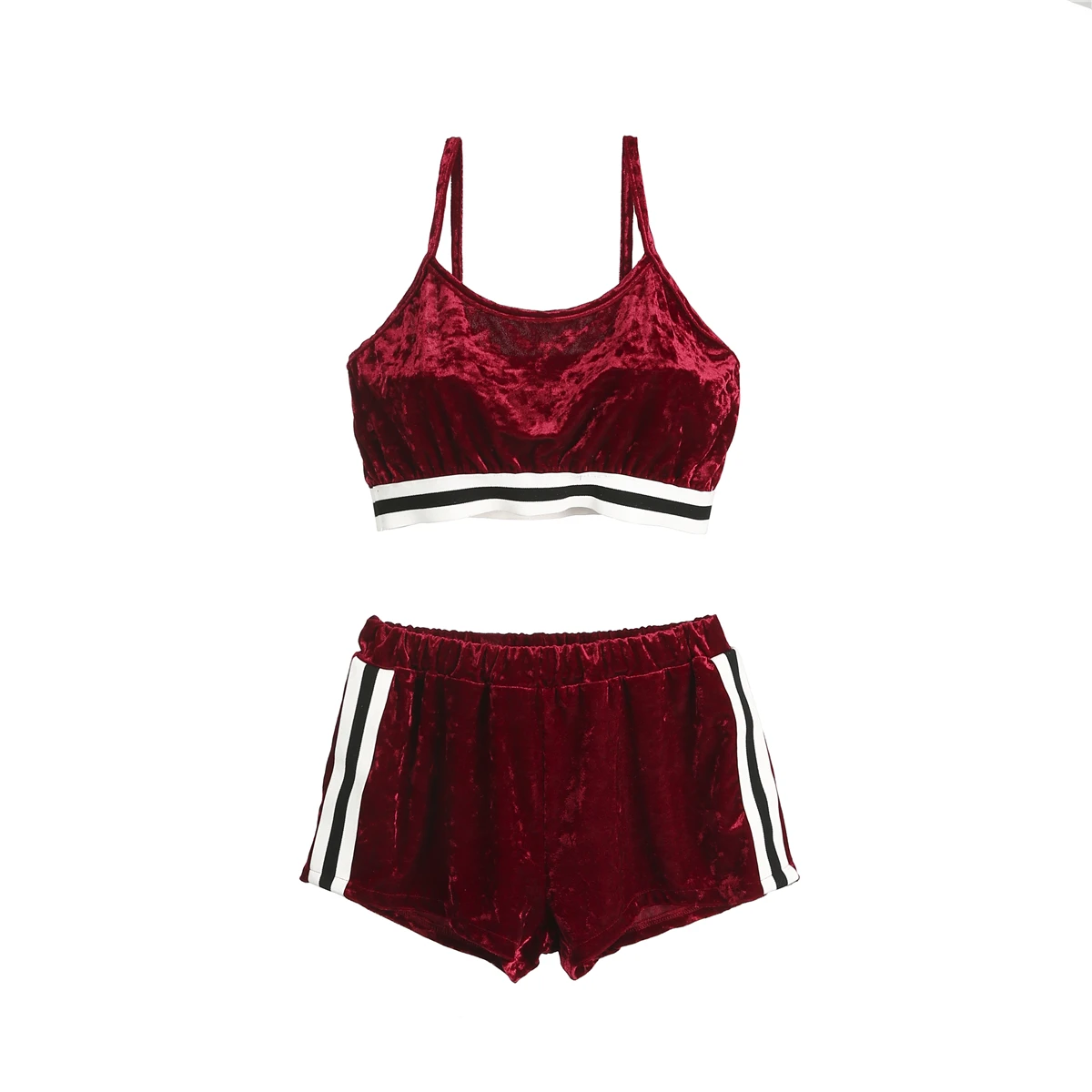 Женский комплект одежды Hirigin из 2 предметов короткий топ с коротким рукавом и