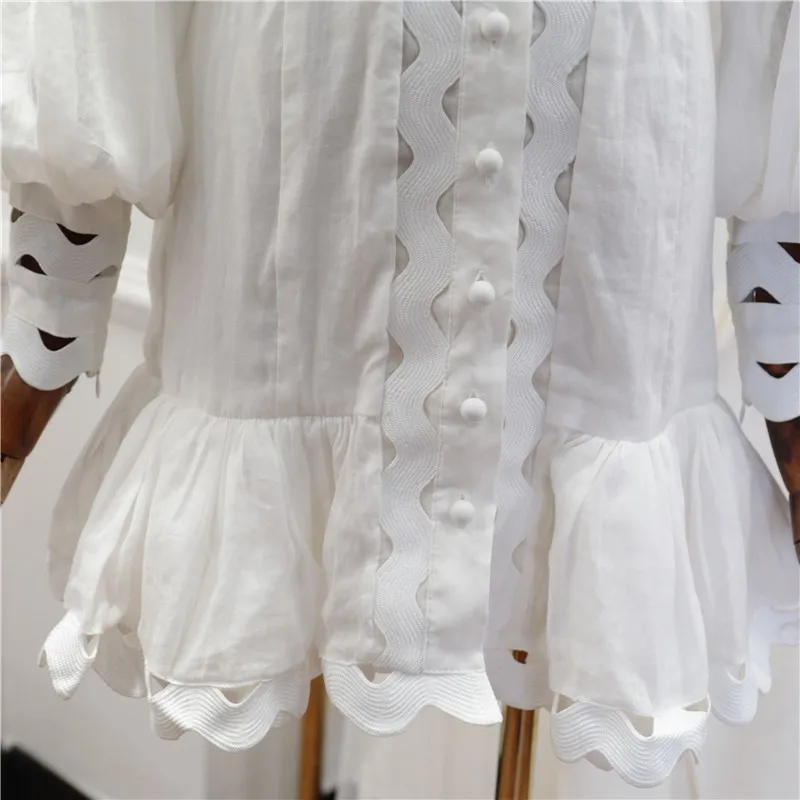 Новое модное дизайнерское Runway женские платья с рукавами-фонариками платье