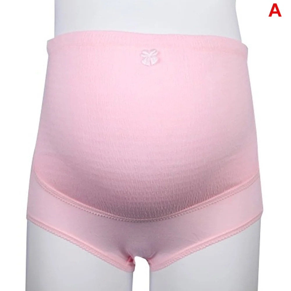 pink A Женское нижнее белье с высокой талией для поддержки живота, одноцветные эластичные трусики для беременных NSV775 - Цвет: pink A